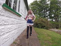 Schoolgirl Strut outdoors