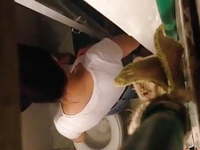 Hot girl in bar toilet