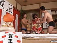 Japanese housewife, Ran Monbu got a facial, uncensored