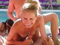 Orgy at swimming pool