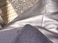 leather skirt japonese heels